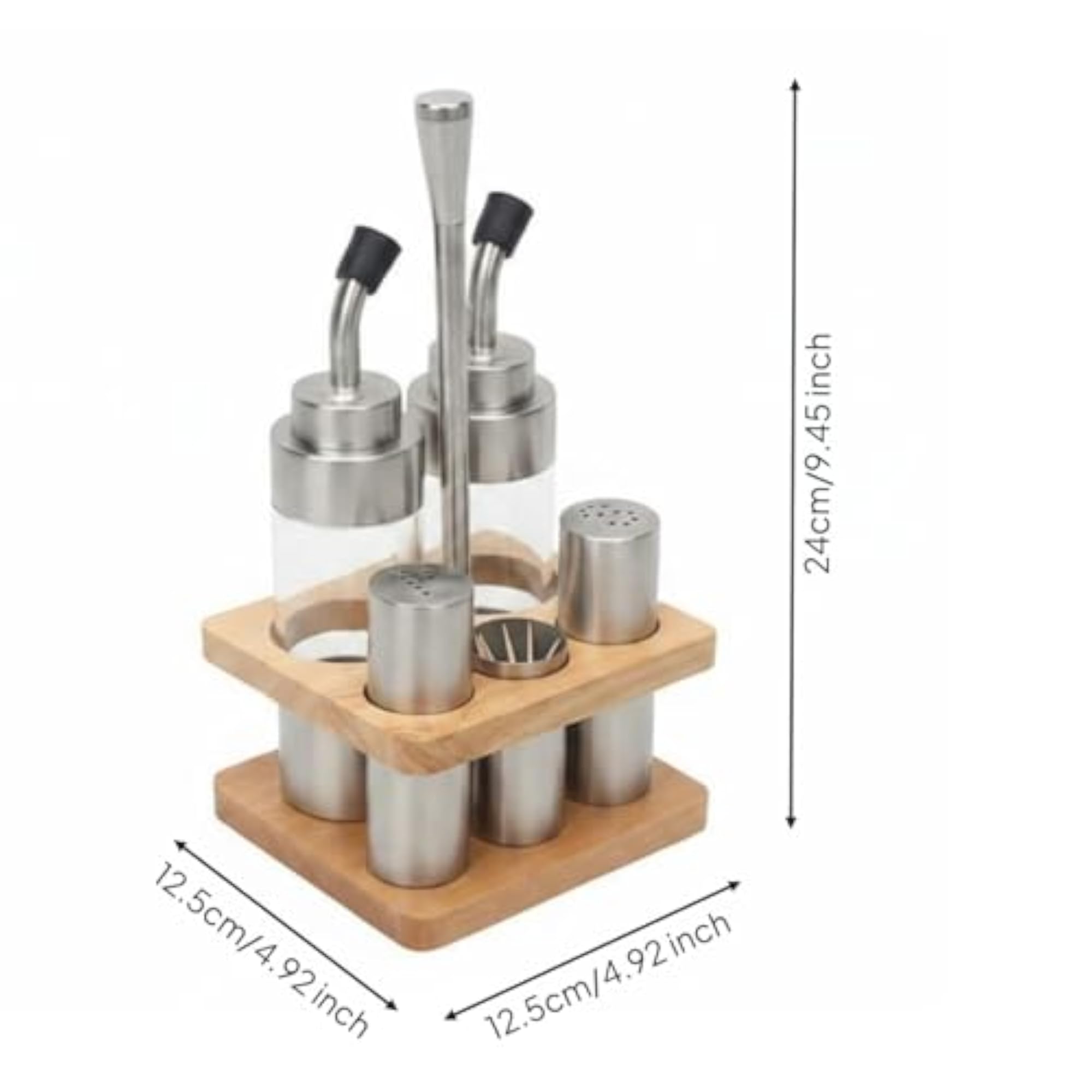 Stainless Steel Condiment Bottle Set, Commercial Grade